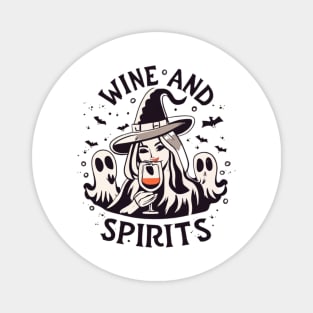 Wine and Spirits Halloween Witch Magnet